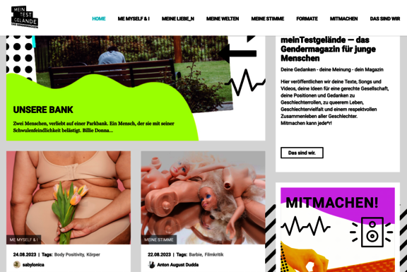 Startseite der Webseite meinTestgelände