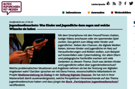 Ansicht: Jugendmedienschutz: Was Kinder und Jugendliche dazu sagen und welche Wünsche sie haben 
