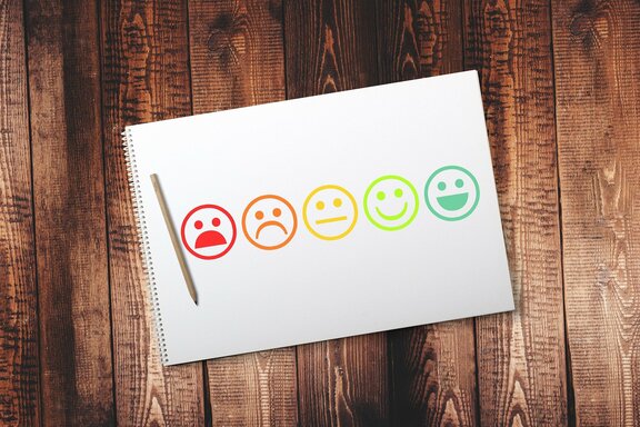 Smileys zur Abstimmung von gut bis schlecht  