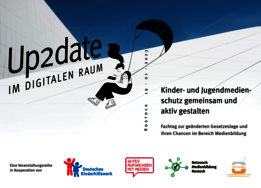 Eine Grafik von einer Person, die an einem Fallschirm hängt und ein Tablet in den Händen hält. 