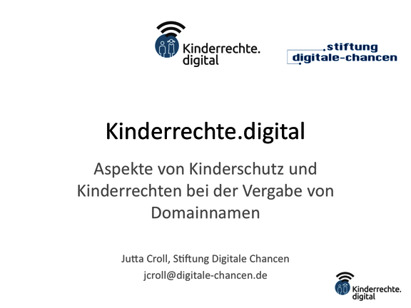 Ansicht: Aspekte von Kinderschutz und Kinderrechten bei der Vergabe von Domainnamen 
