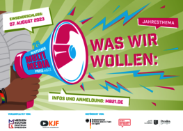 Ein gemaltes Megaphon und der Text "Was wir wollen".