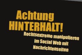 Ankündigungsbild mit Aufschrift Achtung Hinterhalt