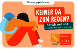 Eine Comicfigur, die auf dem Boden sitzt und ihr Geischt zwischen den Beinen und Armen verborgen hat.