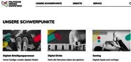 Ansicht: Startseite der Plattform Politische Medienkompetenz