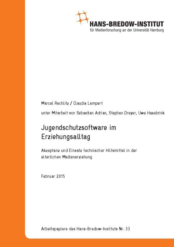 Ansicht: Jugendschutz-software im Erziehungs-alltag Akzeptanz und Einsatz technischer Hilfsmittel in derelterlichen Medienerziehung