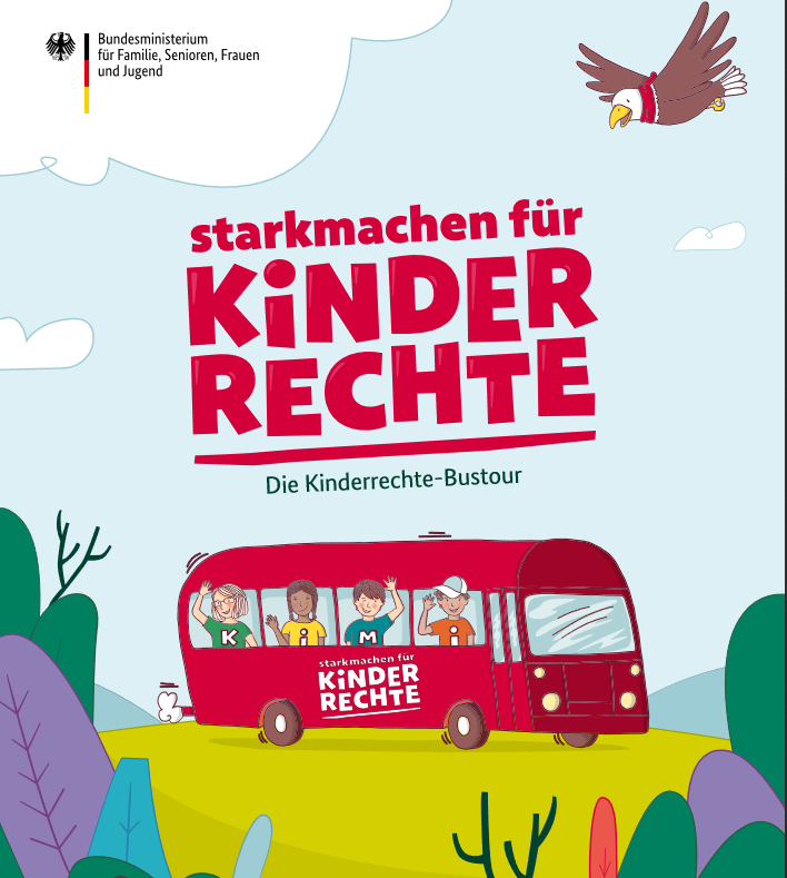 Kinderrechte-Bus mit Kindern