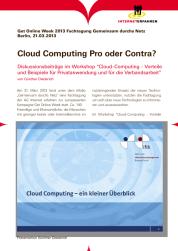 Ansicht: Cloud Computing - Pro oder Contra